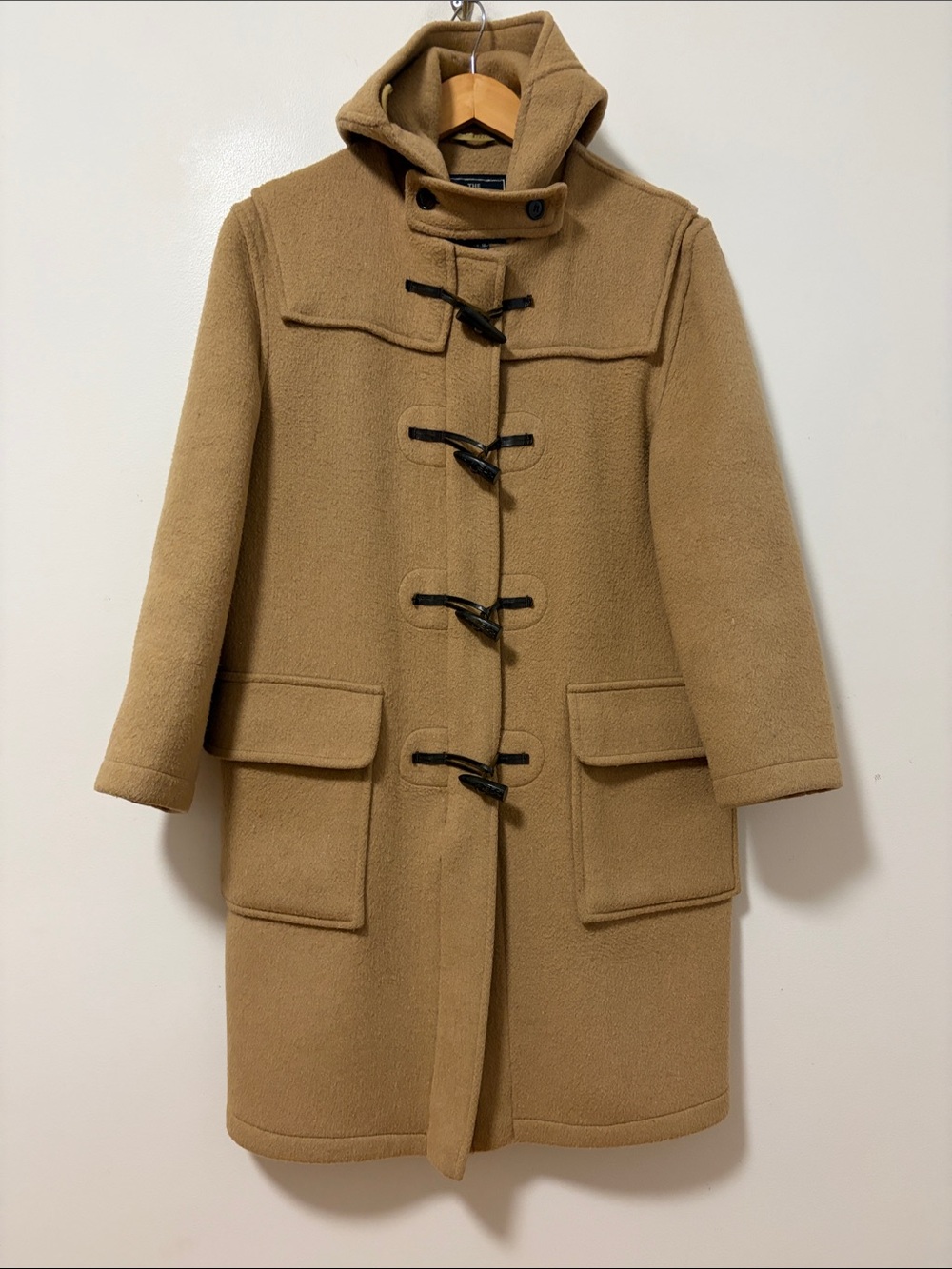 Vintage Gloverall Coat Womens US 8 Camel Brown Wool Duffle Coat Made in England